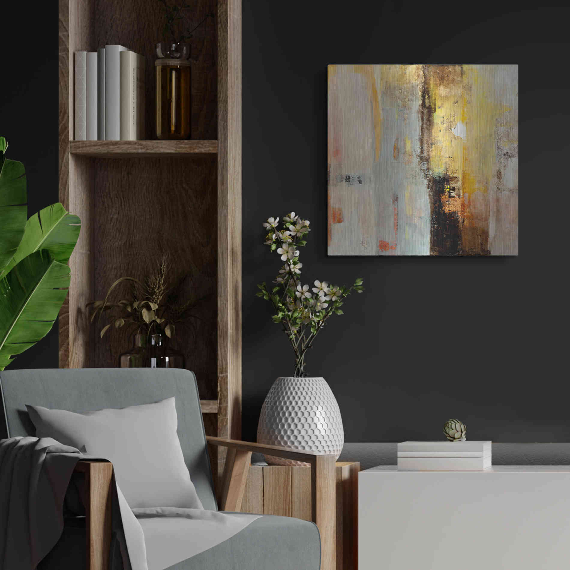 Luxe Metal Art 'Serie Caminos #45' by Ines Benedicto, Metal Wall Art,24x24