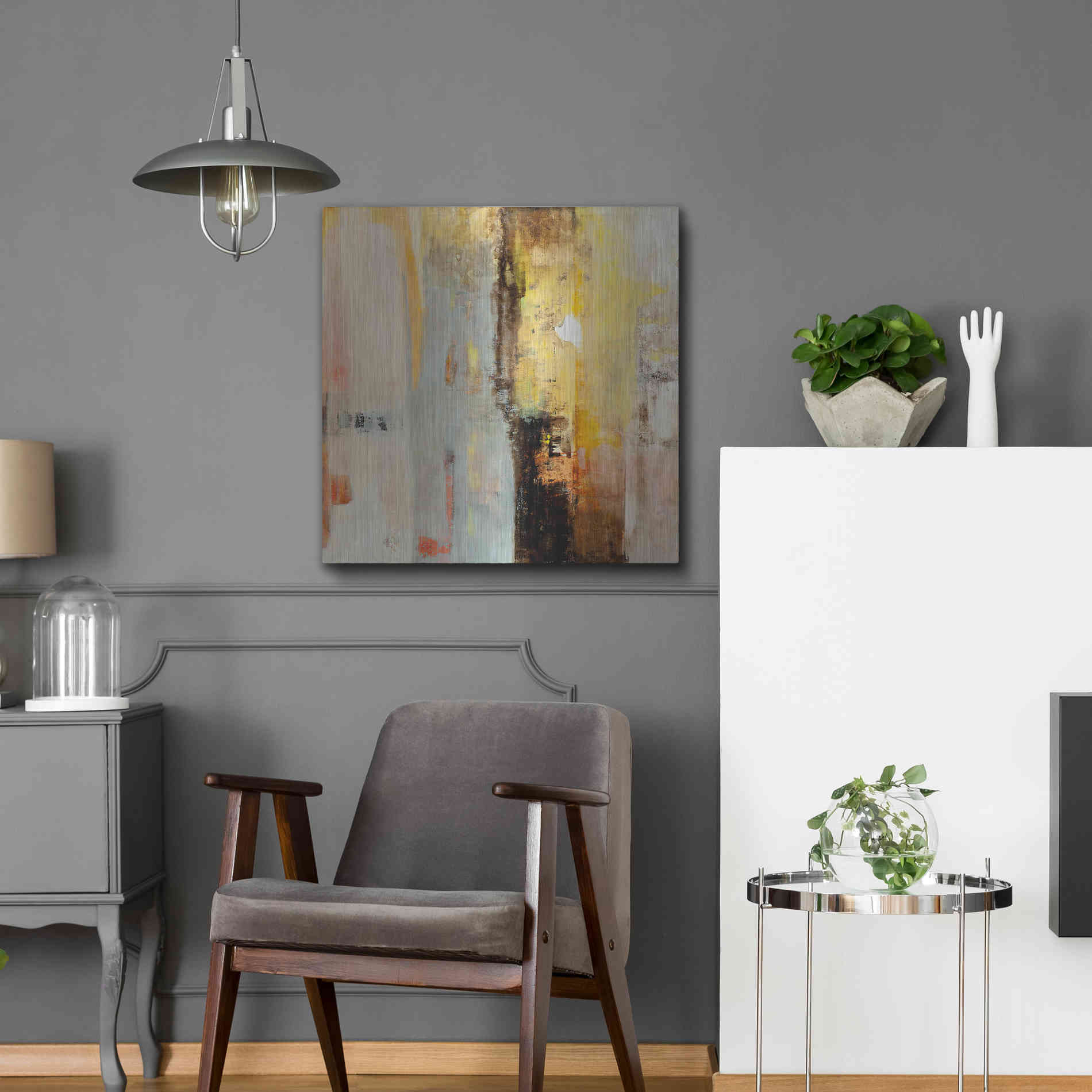 Luxe Metal Art 'Serie Caminos #45' by Ines Benedicto, Metal Wall Art,24x24