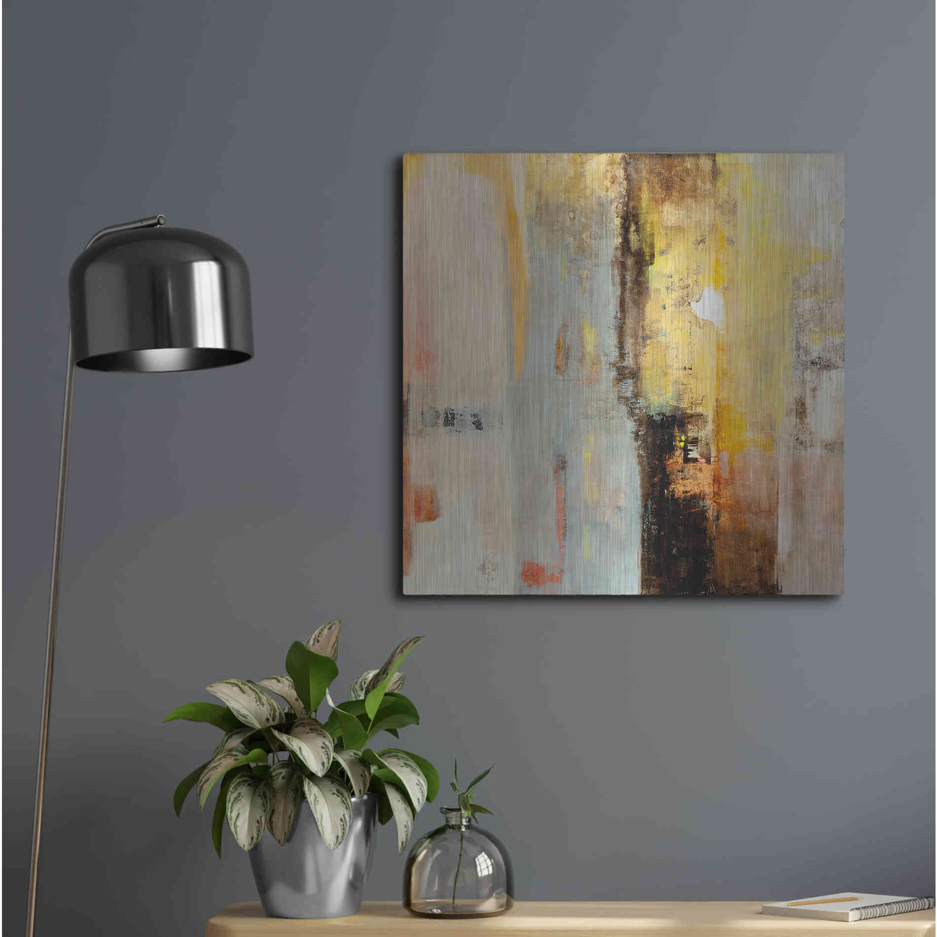 Luxe Metal Art 'Serie Caminos #45' by Ines Benedicto, Metal Wall Art,24x24