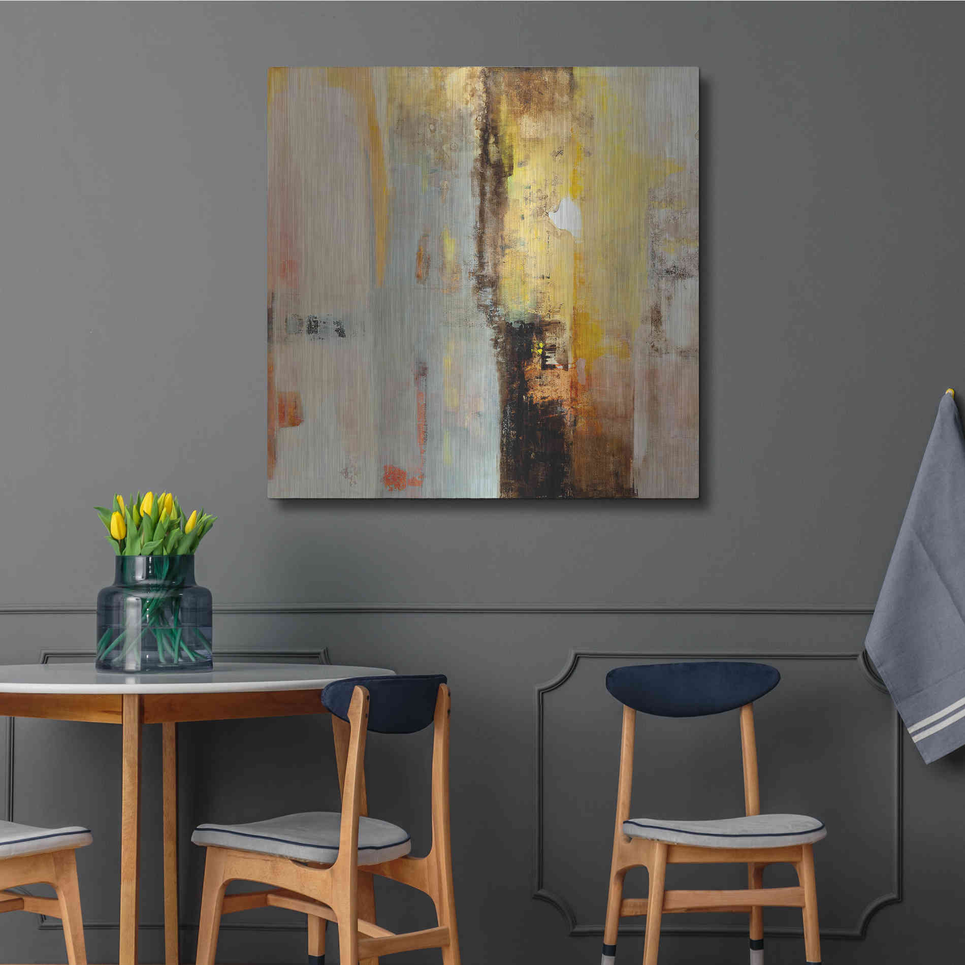 Luxe Metal Art 'Serie Caminos #45' by Ines Benedicto, Metal Wall Art,36x36