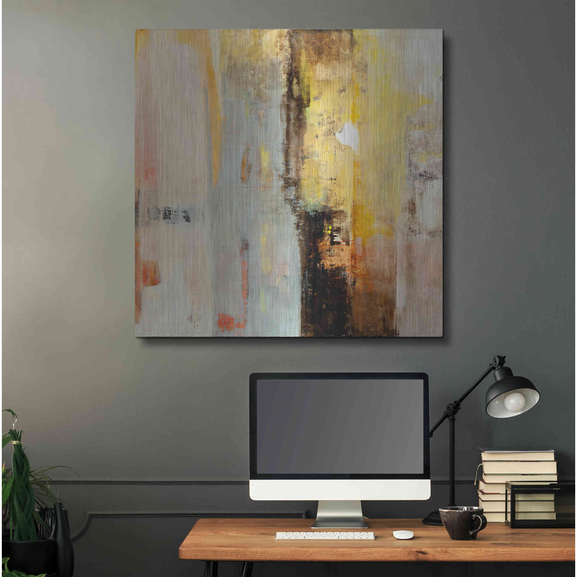 Luxe Metal Art 'Serie Caminos #45' by Ines Benedicto, Metal Wall Art,36x36