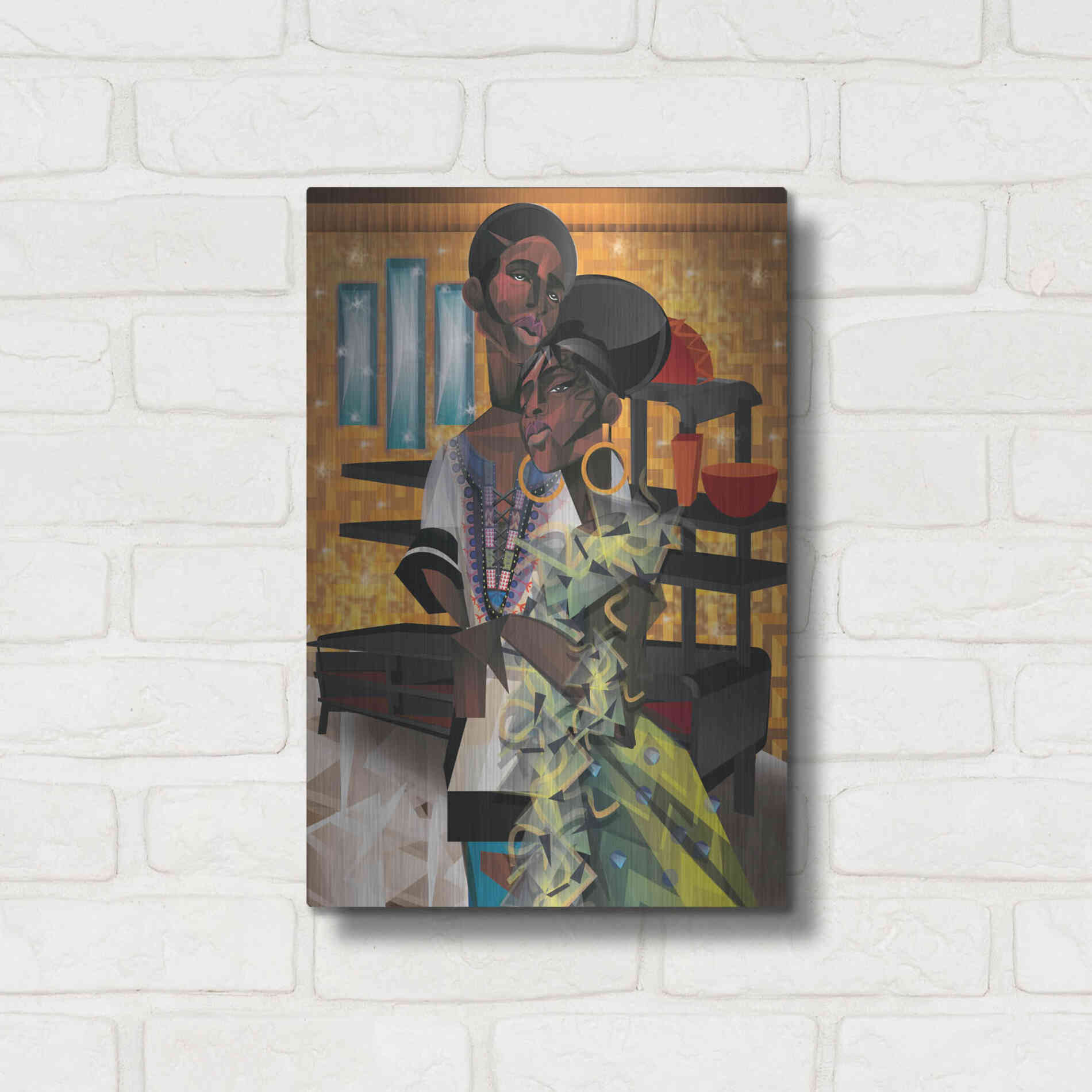 Luxe Metal Art 'Do You Love What You Feel' by Jaleel Campbell, Metal Wall Art,12x16