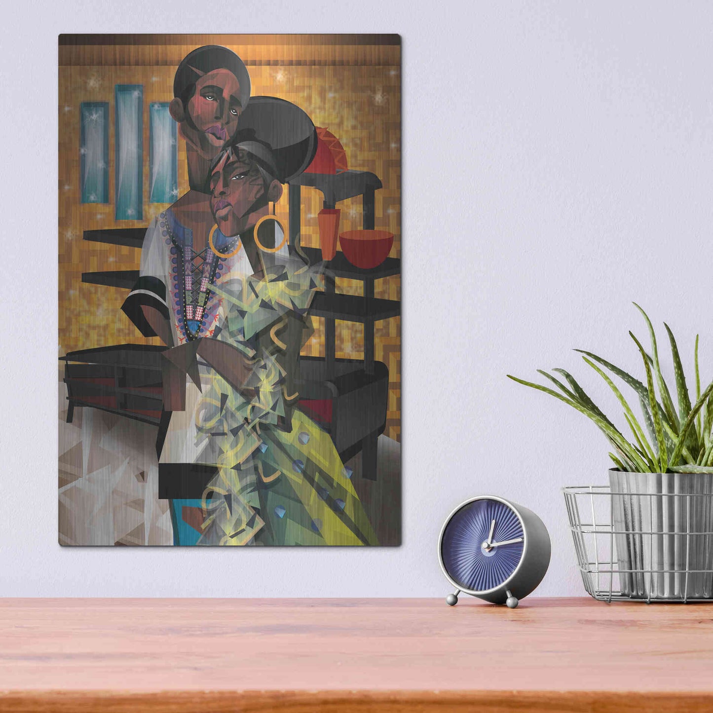 Luxe Metal Art 'Do You Love What You Feel' by Jaleel Campbell, Metal Wall Art,12x16