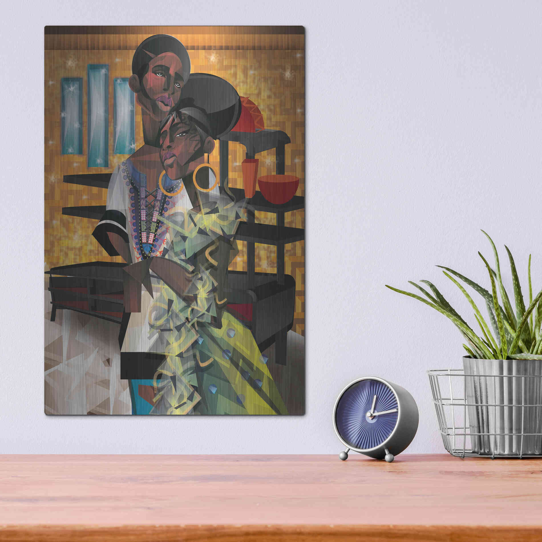 Luxe Metal Art 'Do You Love What You Feel' by Jaleel Campbell, Metal Wall Art,12x16