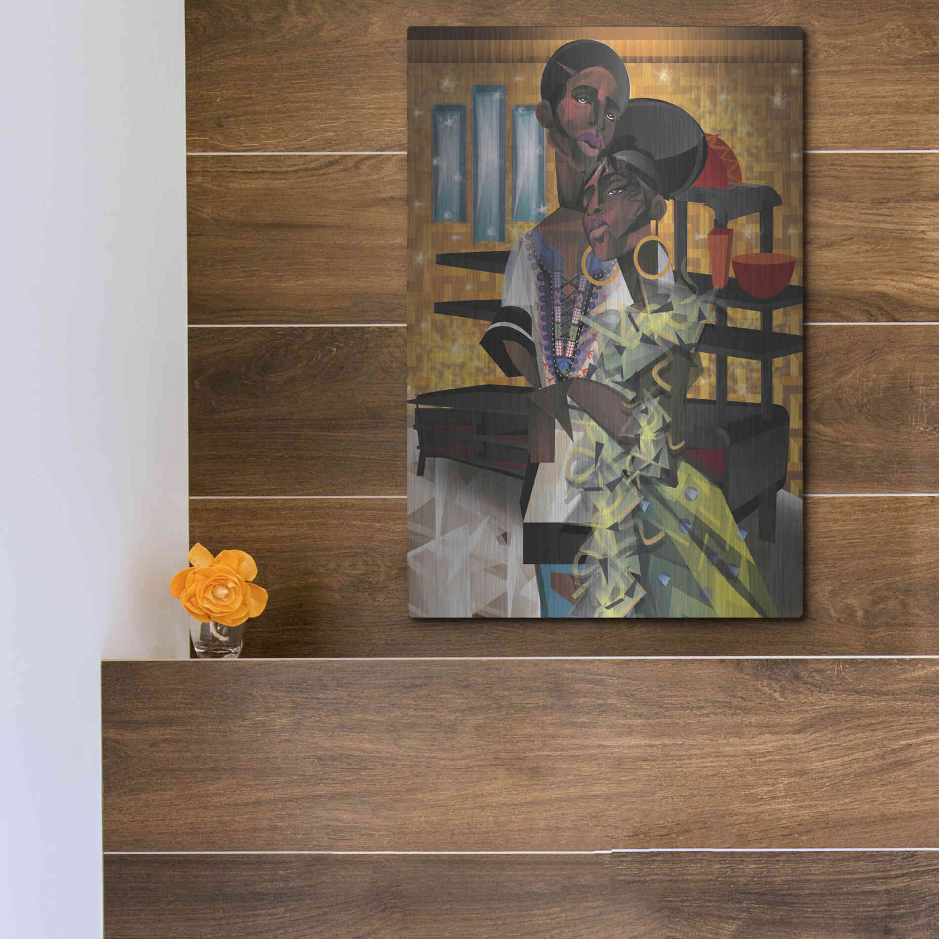 Luxe Metal Art 'Do You Love What You Feel' by Jaleel Campbell, Metal Wall Art,12x16