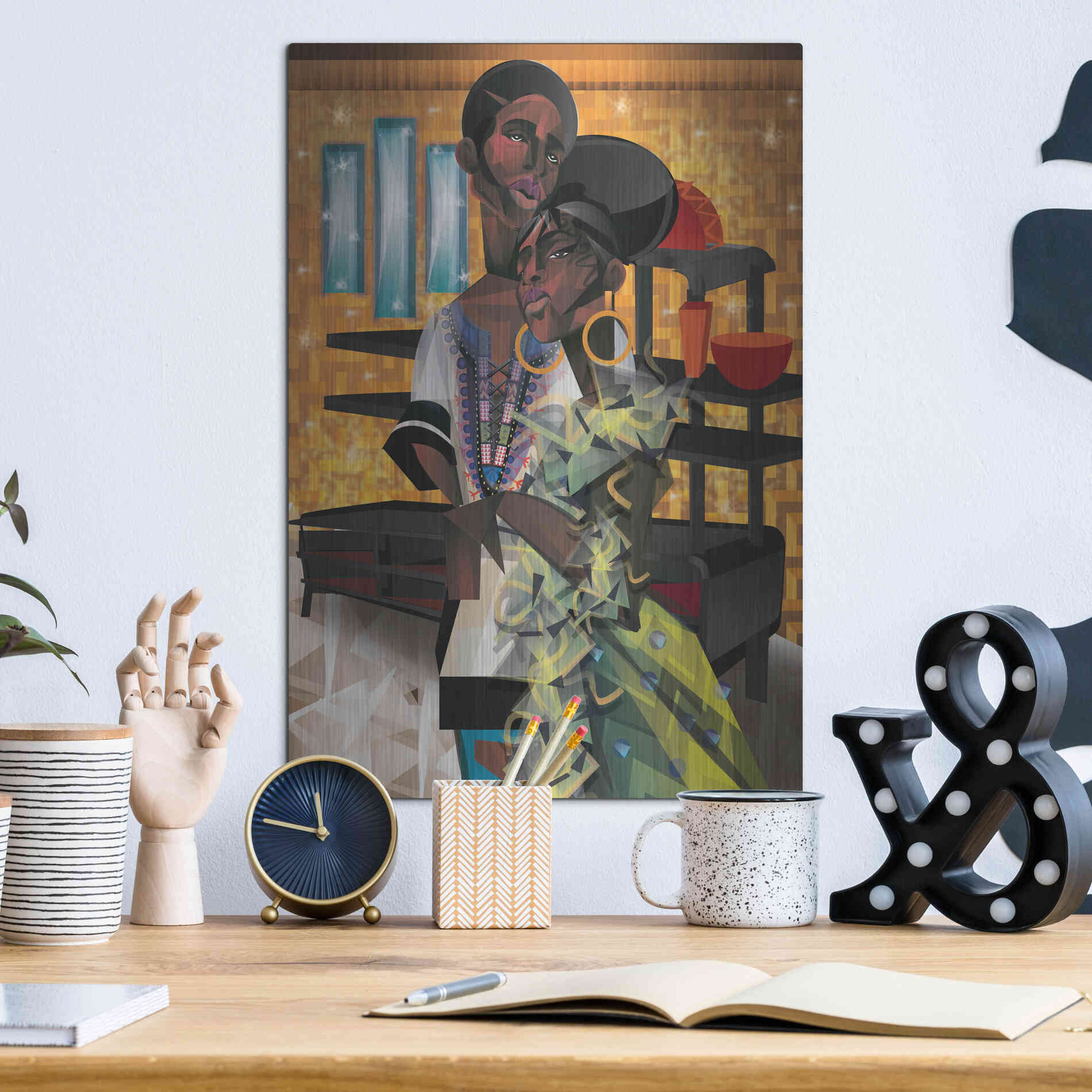 Luxe Metal Art 'Do You Love What You Feel' by Jaleel Campbell, Metal Wall Art,12x16