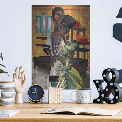 Luxe Metal Art 'Do You Love What You Feel' by Jaleel Campbell, Metal Wall Art,12x16