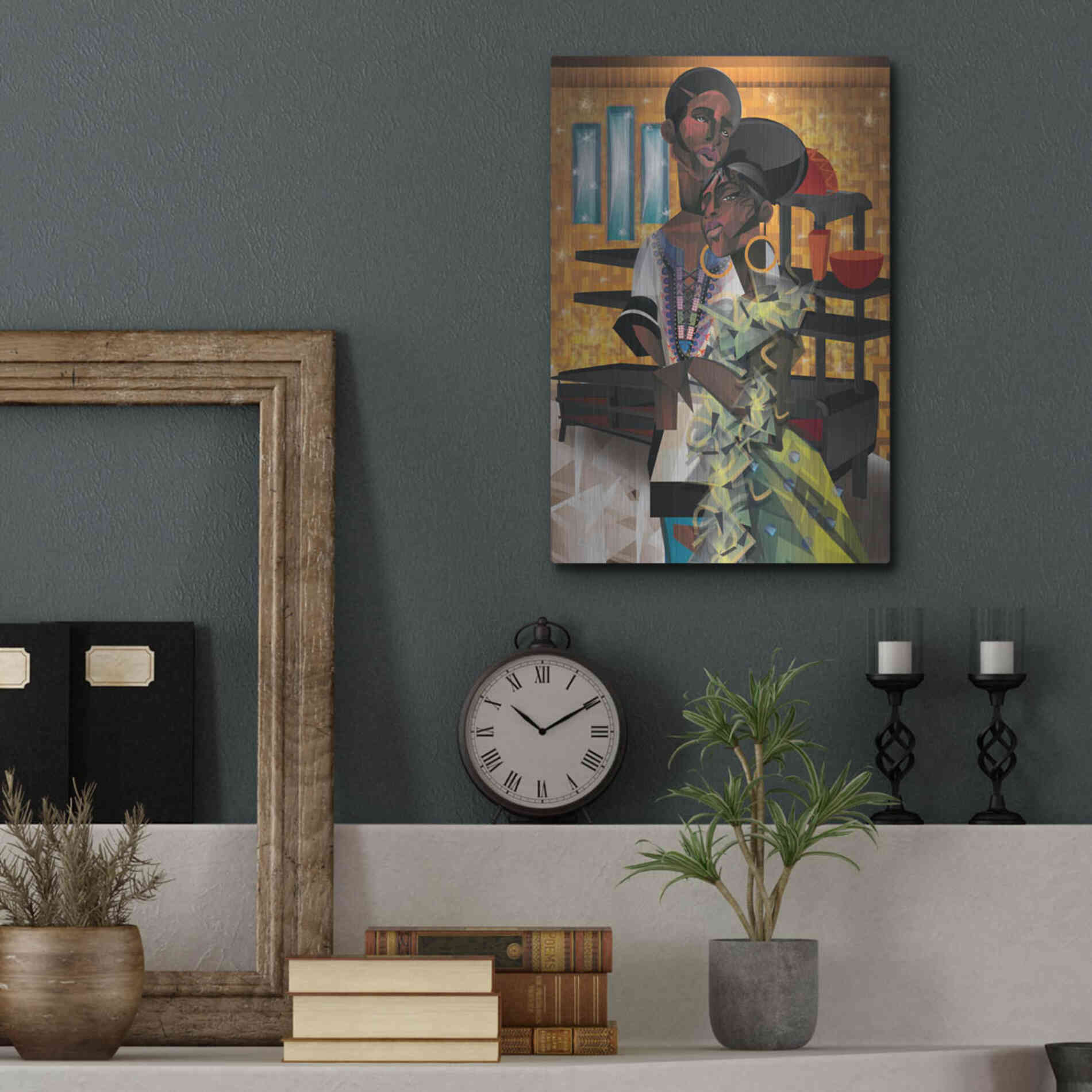 Luxe Metal Art 'Do You Love What You Feel' by Jaleel Campbell, Metal Wall Art,12x16