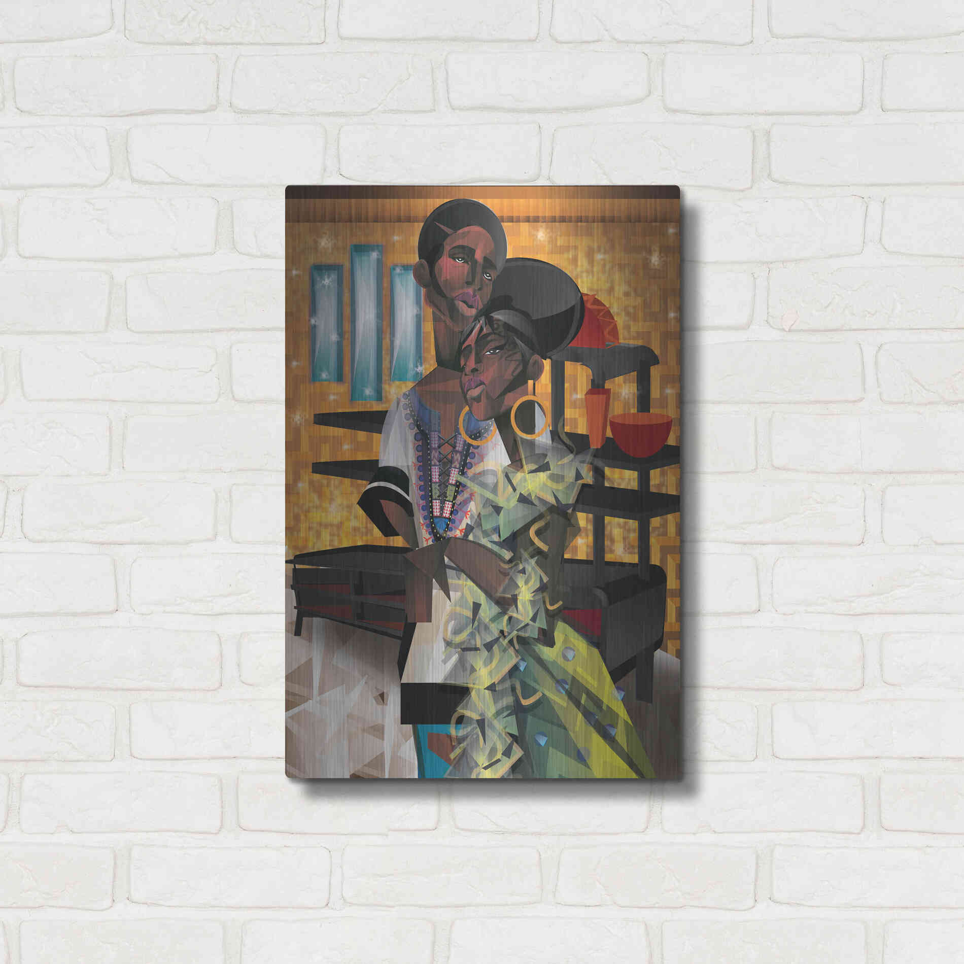 Luxe Metal Art 'Do You Love What You Feel' by Jaleel Campbell, Metal Wall Art,16x24