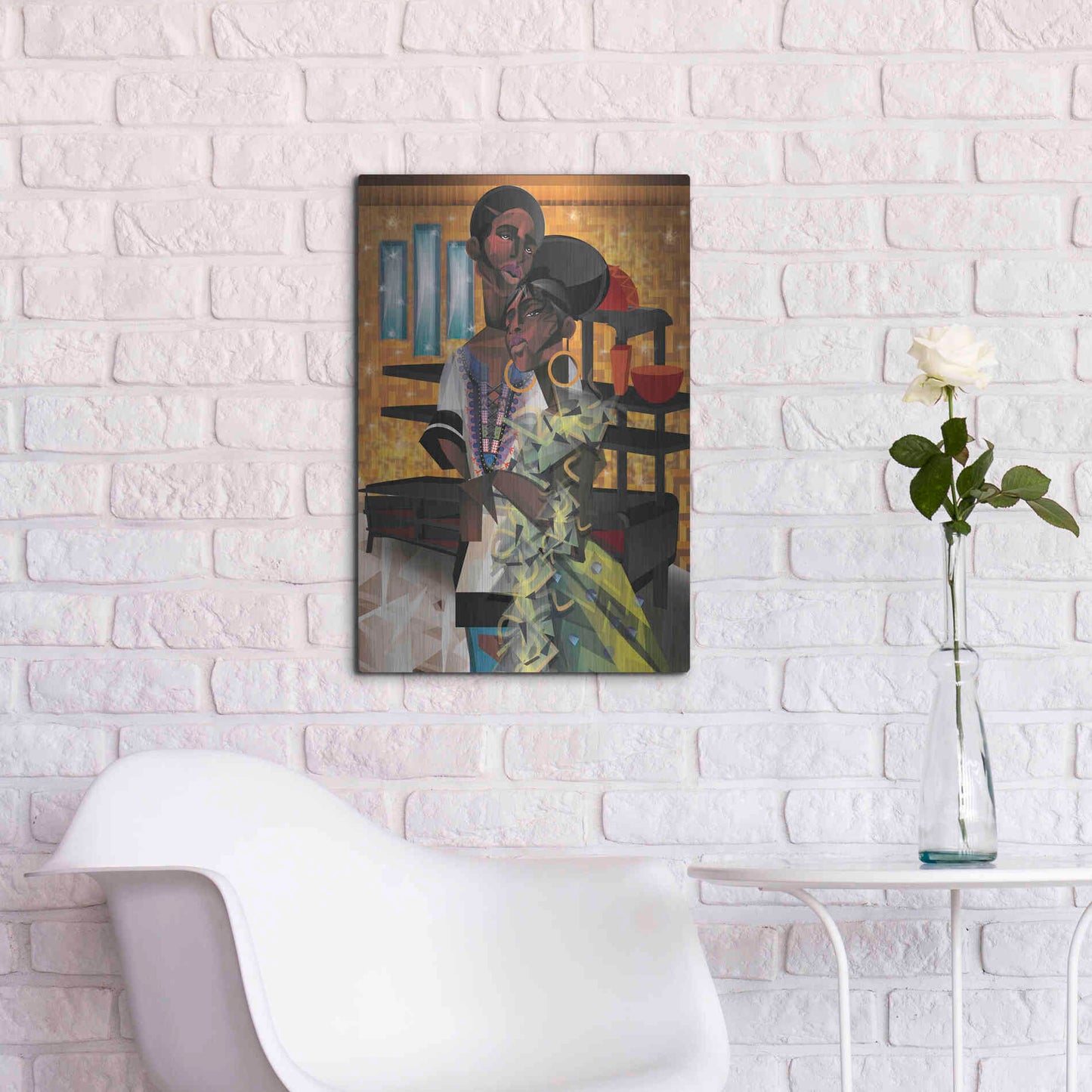 Luxe Metal Art 'Do You Love What You Feel' by Jaleel Campbell, Metal Wall Art,16x24