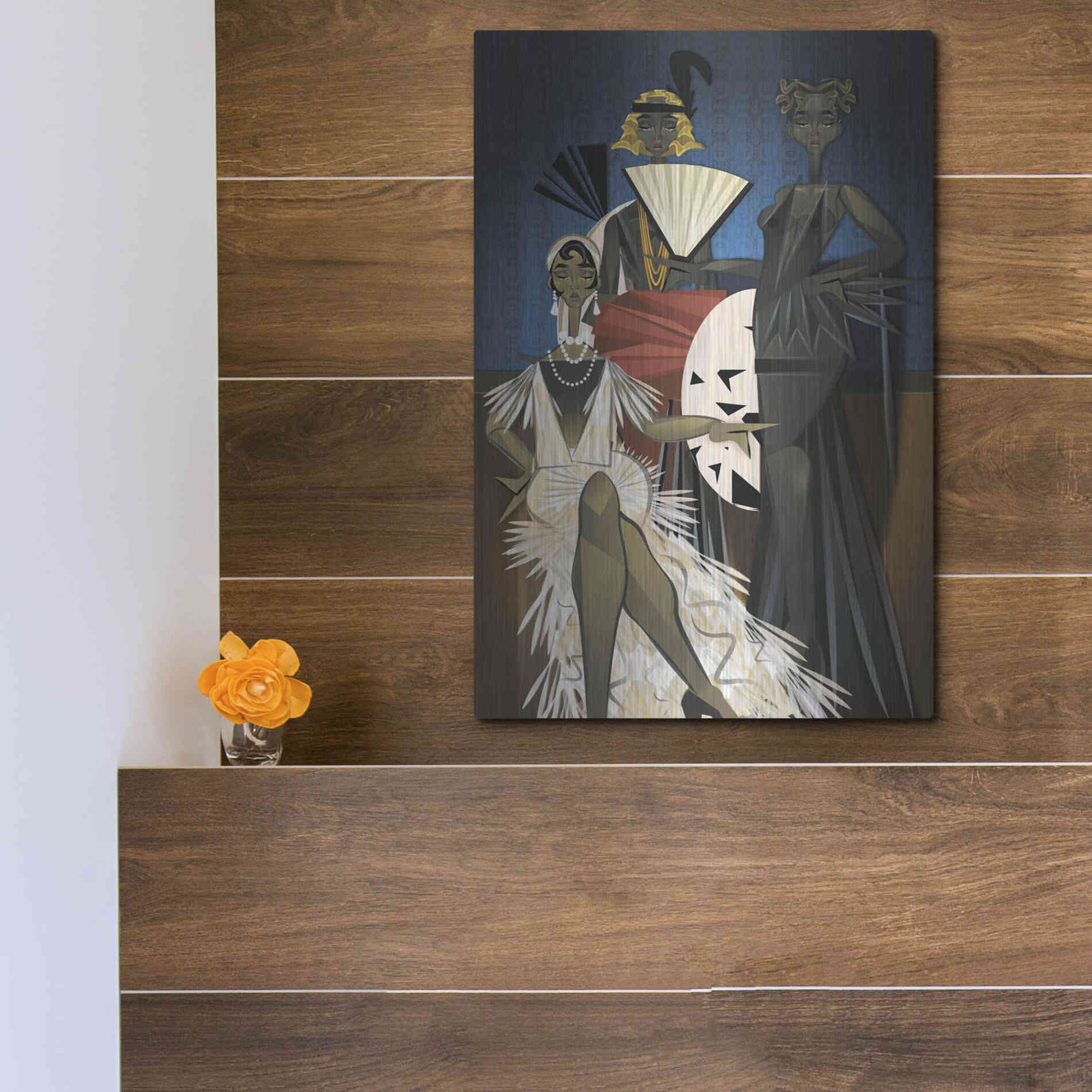 Luxe Metal Art 'Harlem Nights' by Jaleel Campbell, Metal Wall Art,12x16