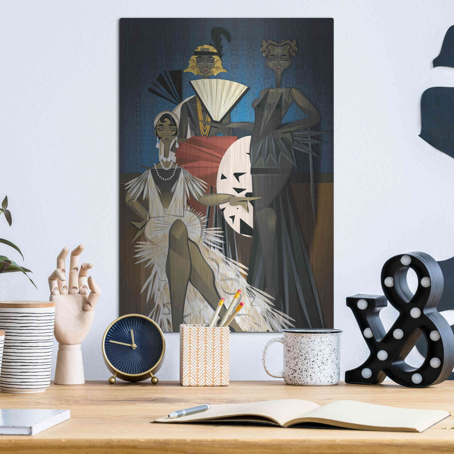 Luxe Metal Art 'Harlem Nights' by Jaleel Campbell, Metal Wall Art,12x16