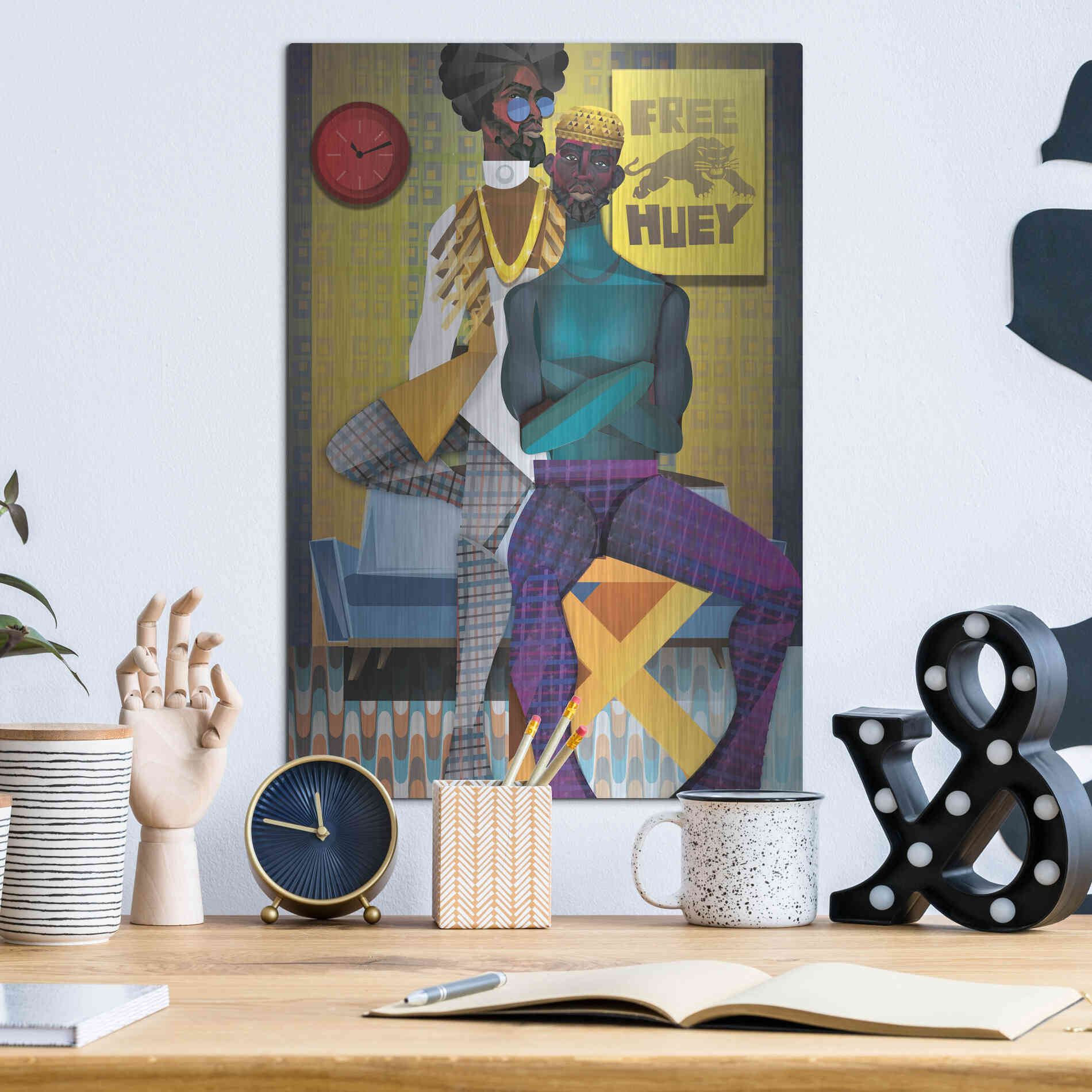 Luxe Metal Art 'Right On!' by Jaleel Campbell, Metal Wall Art,12x16