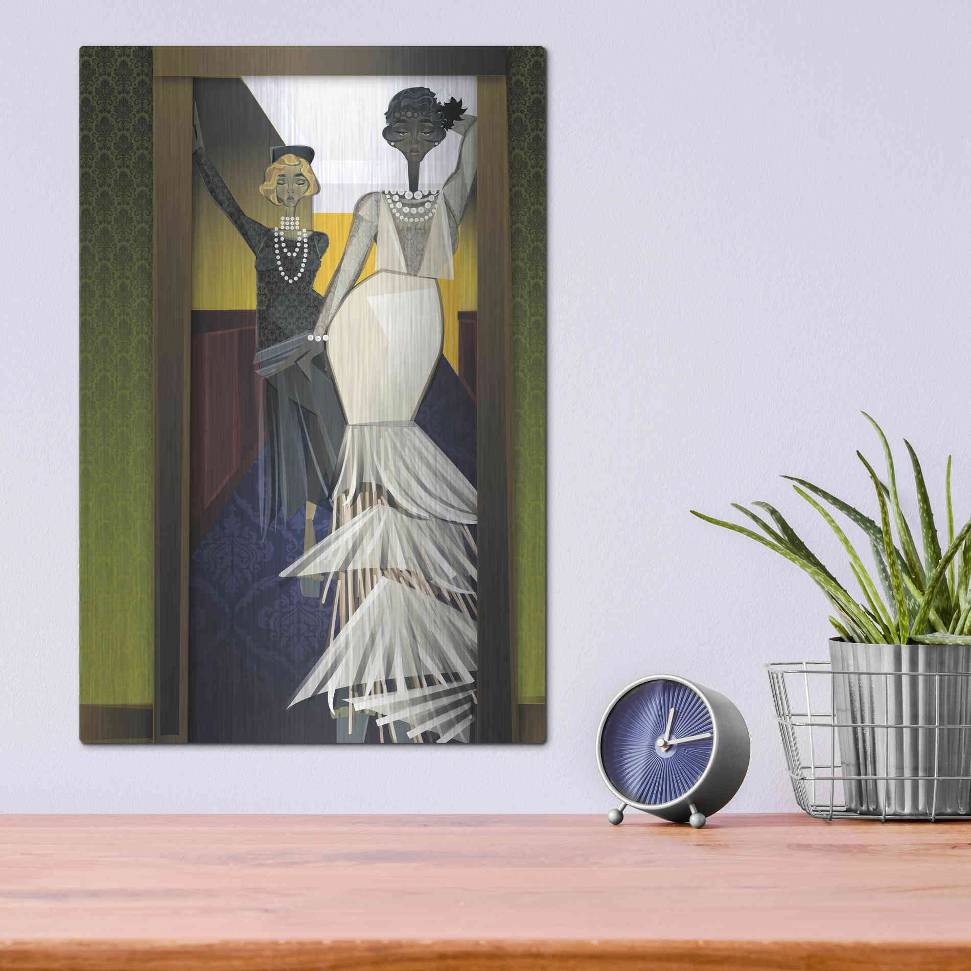 Luxe Metal Art 'The Girls' by Jaleel Campbell, Metal Wall Art,12x16