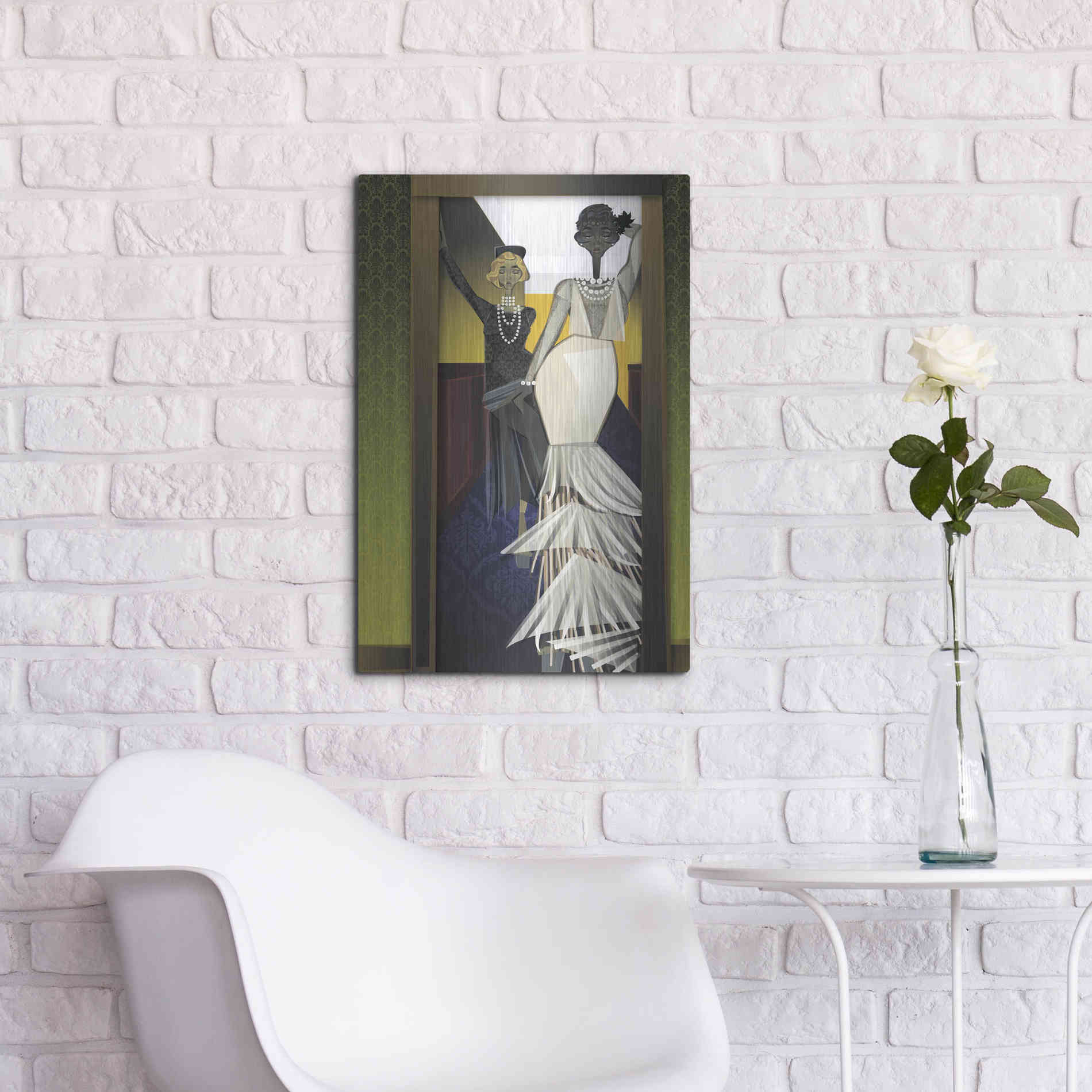 Luxe Metal Art 'The Girls' by Jaleel Campbell, Metal Wall Art,16x24