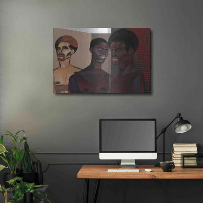 Luxe Metal Art 'Three Men' by Jaleel Campbell, Metal Wall Art,36x24