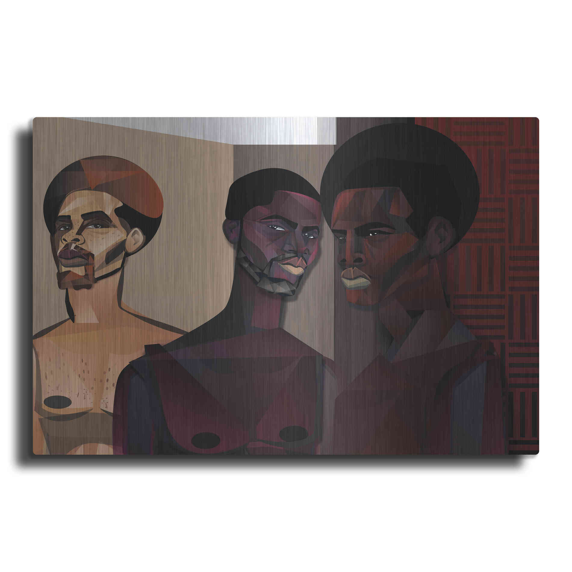Luxe Metal Art 'Three Men' by Jaleel Campbell, Metal Wall Art