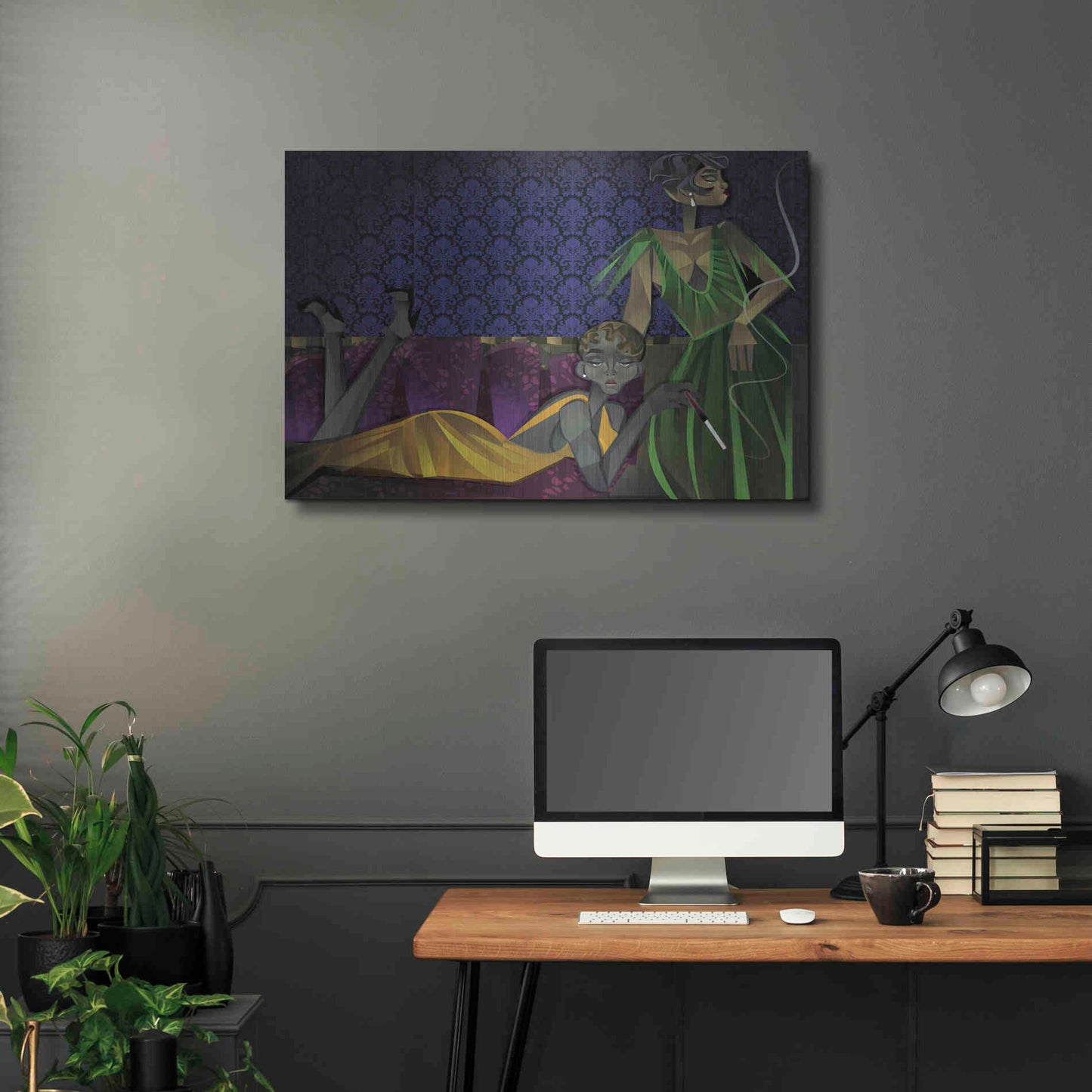 Luxe Metal Art 'Two Women' by Jaleel Campbell, Metal Wall Art,36x24