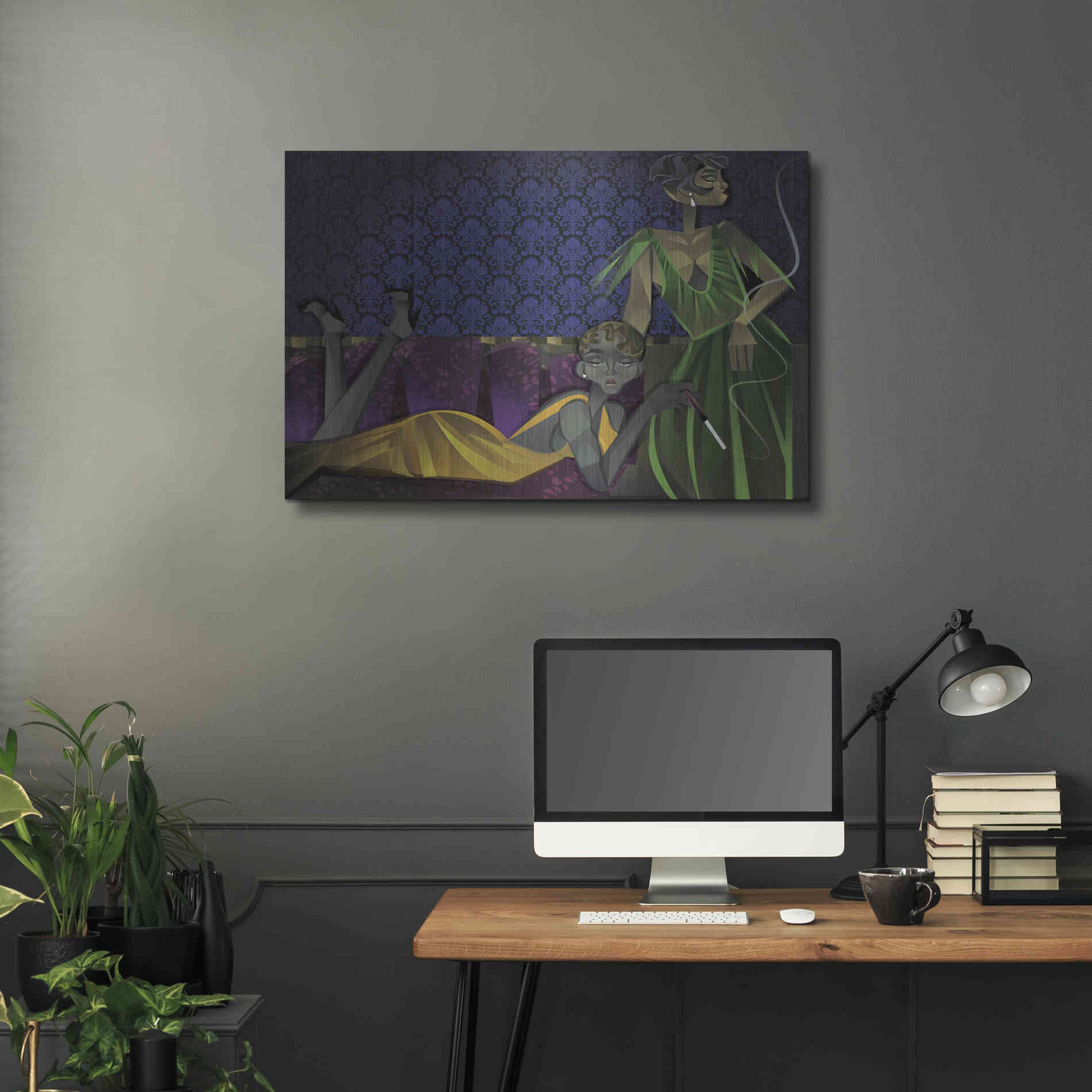 Luxe Metal Art 'Two Women' by Jaleel Campbell, Metal Wall Art,36x24