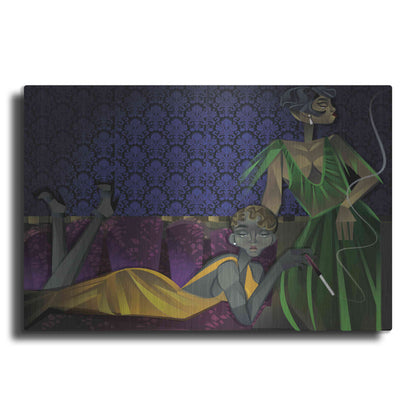 Luxe Metal Art 'Two Women' by Jaleel Campbell, Metal Wall Art