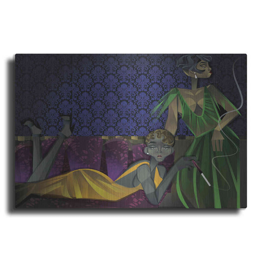 Luxe Metal Art 'Two Women' by Jaleel Campbell, Metal Wall Art
