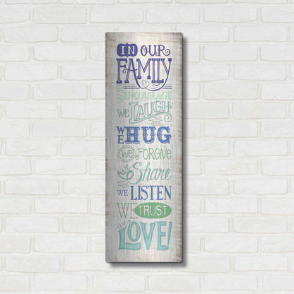 Luxe Metal Art 'In Our Family' by Deb Strain, Metal Wall Art,12x36