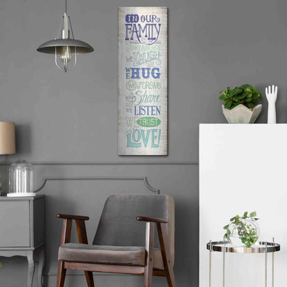 Luxe Metal Art 'In Our Family' by Deb Strain, Metal Wall Art,12x36