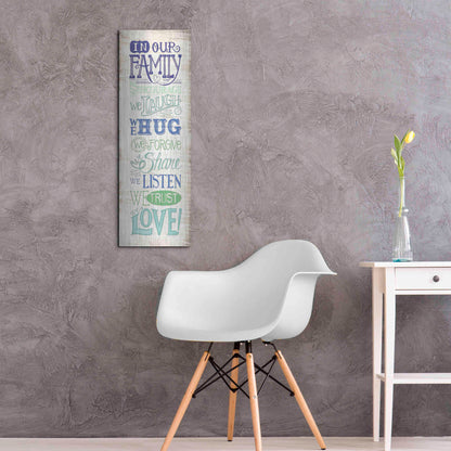 Luxe Metal Art 'In Our Family' by Deb Strain, Metal Wall Art,12x36