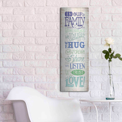 Luxe Metal Art 'In Our Family' by Deb Strain, Metal Wall Art,12x36