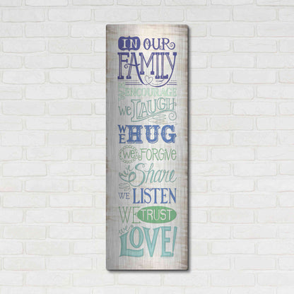 Luxe Metal Art 'In Our Family' by Deb Strain, Metal Wall Art,16x48