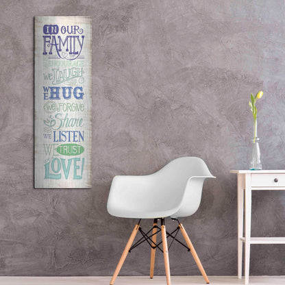 Luxe Metal Art 'In Our Family' by Deb Strain, Metal Wall Art,16x48