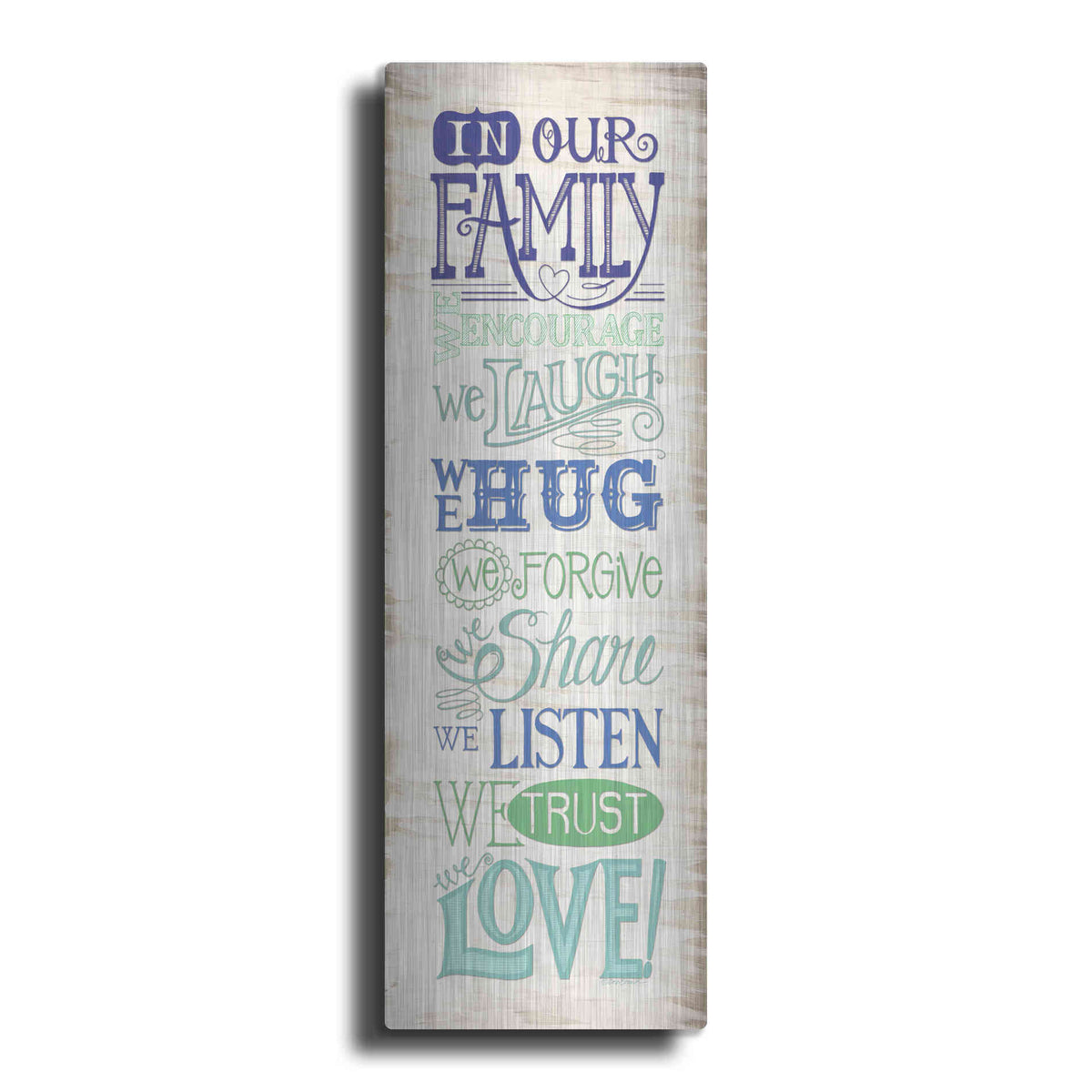 Luxe Metal Art 'In Our Family' by Deb Strain, Metal Wall Art