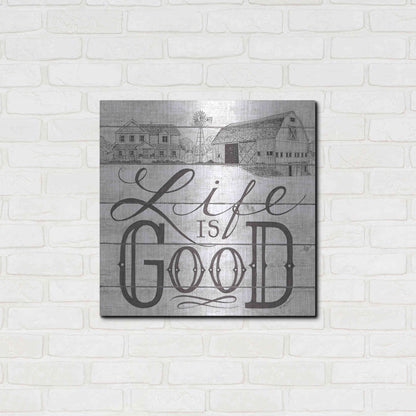 Luxe Metal Art 'Life is Good' by Deb Strain, Metal Wall Art,24x24