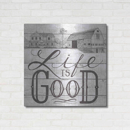 Luxe Metal Art 'Life is Good' by Deb Strain, Metal Wall Art,36x36