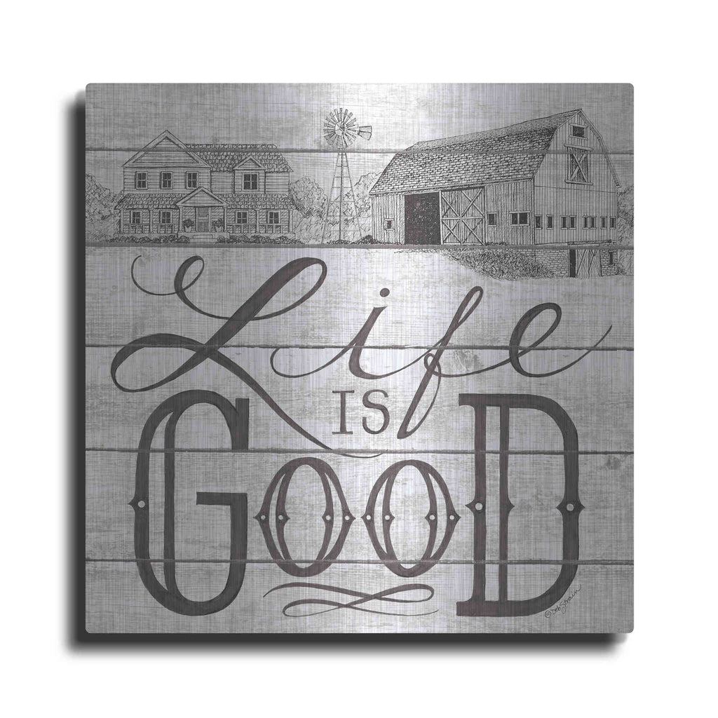Luxe Metal Art 'Life is Good' by Deb Strain, Metal Wall Art