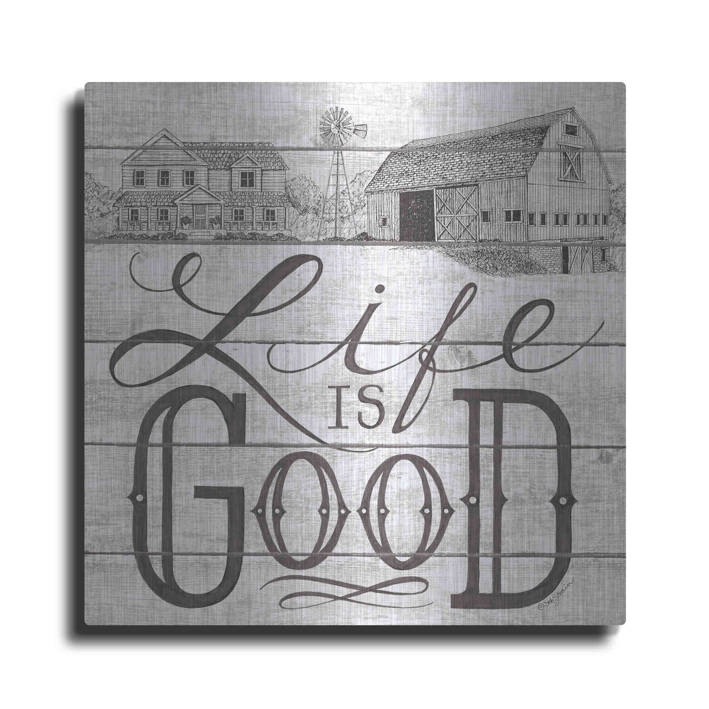 Luxe Metal Art 'Life is Good' by Deb Strain, Metal Wall Art