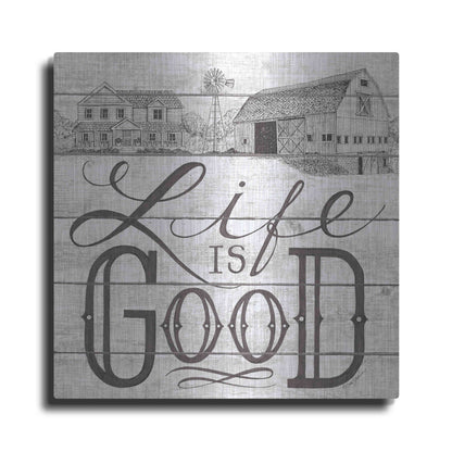 Luxe Metal Art 'Life is Good' by Deb Strain, Metal Wall Art