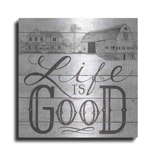Luxe Metal Art 'Life is Good' by Deb Strain, Metal Wall Art