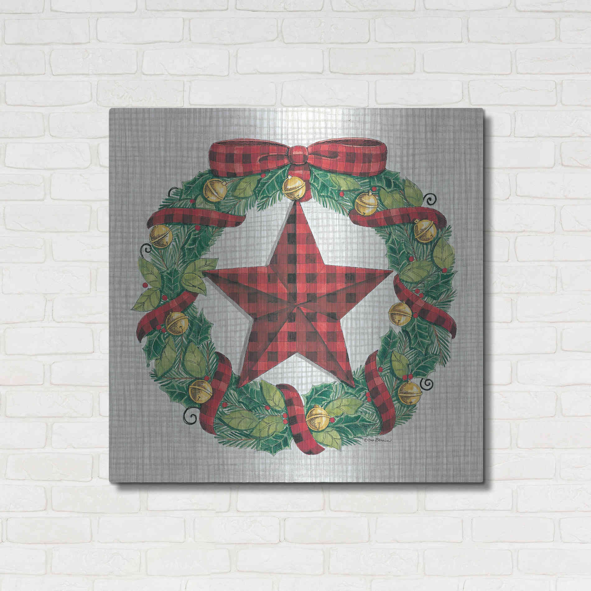 Luxe Metal Art 'Joy Angels Wreath' by Deb Strain, Metal Wall Art,36x36