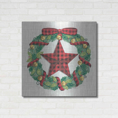 Luxe Metal Art 'Joy Angels Wreath' by Deb Strain, Metal Wall Art,36x36