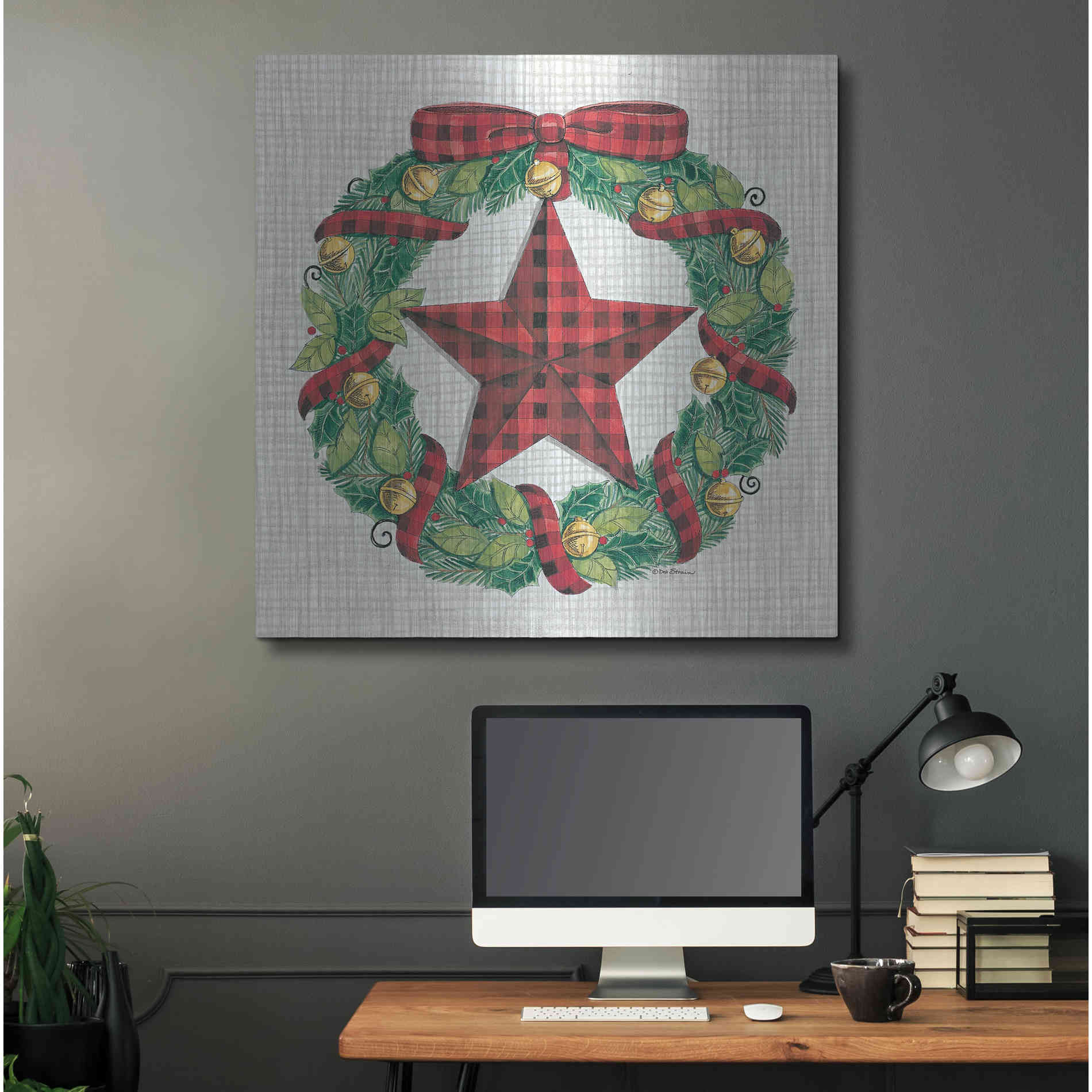 Luxe Metal Art 'Joy Angels Wreath' by Deb Strain, Metal Wall Art,36x36