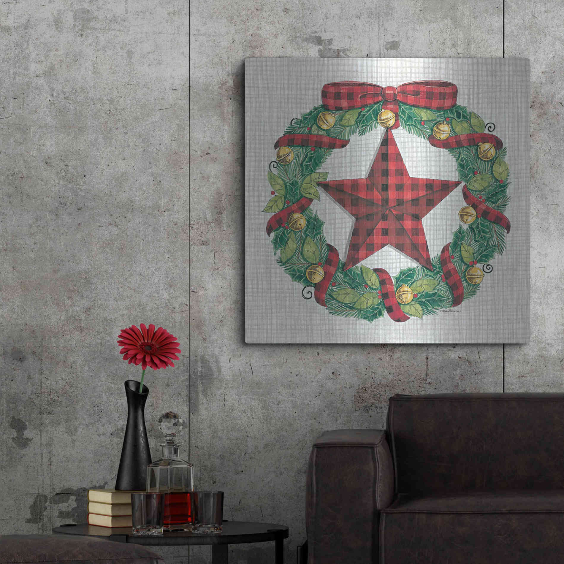 Luxe Metal Art 'Joy Angels Wreath' by Deb Strain, Metal Wall Art,36x36