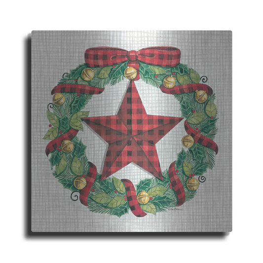 Luxe Metal Art 'Joy Angels Wreath' by Deb Strain, Metal Wall Art