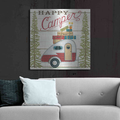 Luxe Metal Art 'Happy Camper' by Deb Strain, Metal Wall Art,36x36