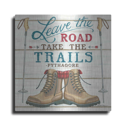 Luxe Metal Art 'Leave the Road' by Deb Strain, Metal Wall Art