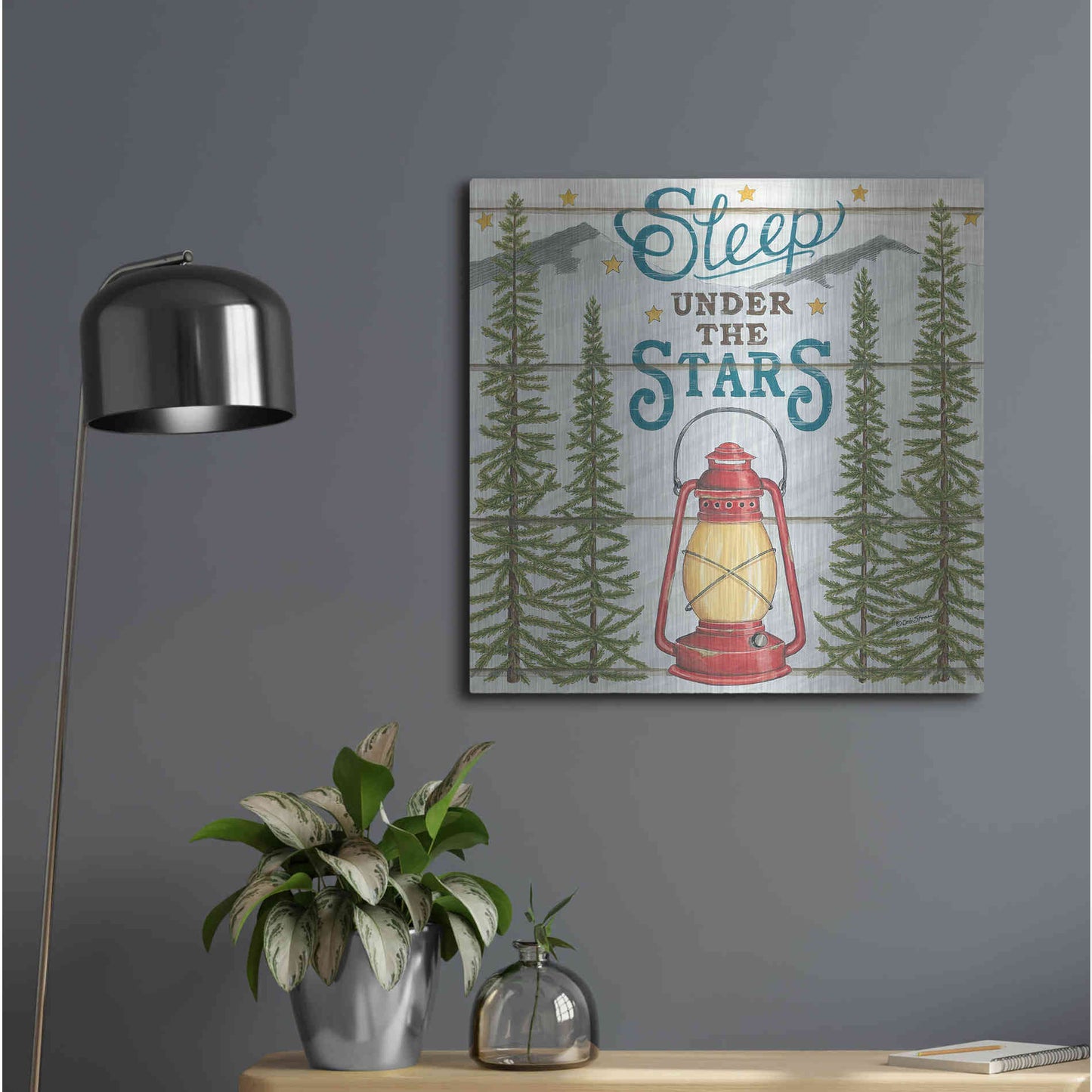 Luxe Metal Art 'Sleep Under the Stars' by Deb Strain, Metal Wall Art,24x24