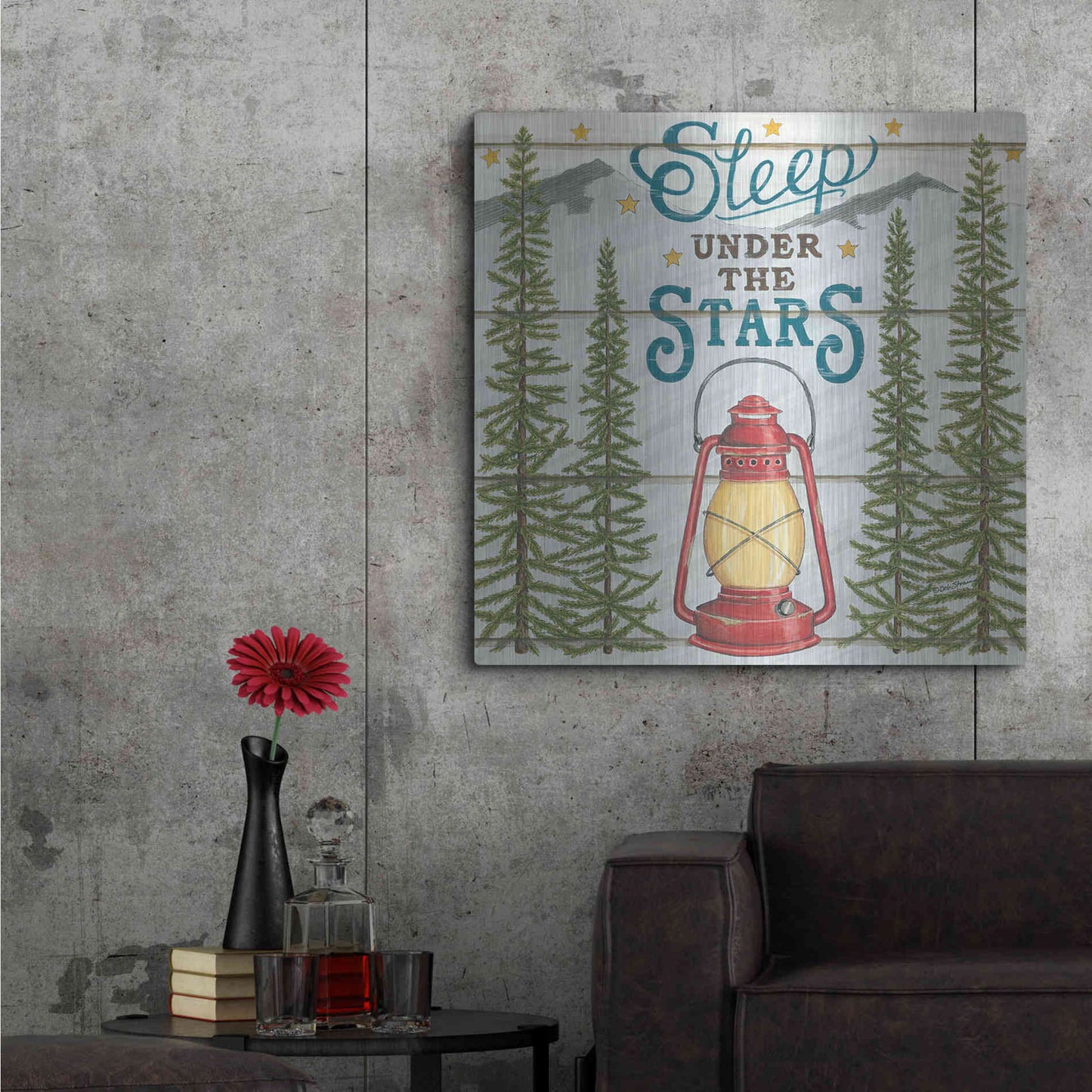 Luxe Metal Art 'Sleep Under the Stars' by Deb Strain, Metal Wall Art,36x36