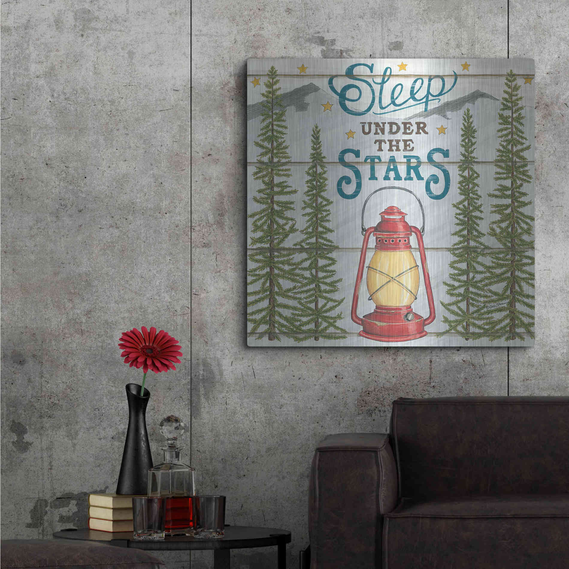 Luxe Metal Art 'Sleep Under the Stars' by Deb Strain, Metal Wall Art,36x36