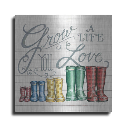 Luxe Metal Art 'Grow a Life You Love Boots' by Deb Strain, Metal Wall Art