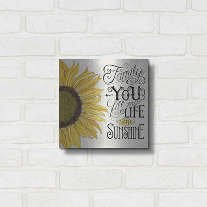 Luxe Metal Art 'Fill My Life With Sunshine' by Deb Strain, Metal Wall Art,12x12